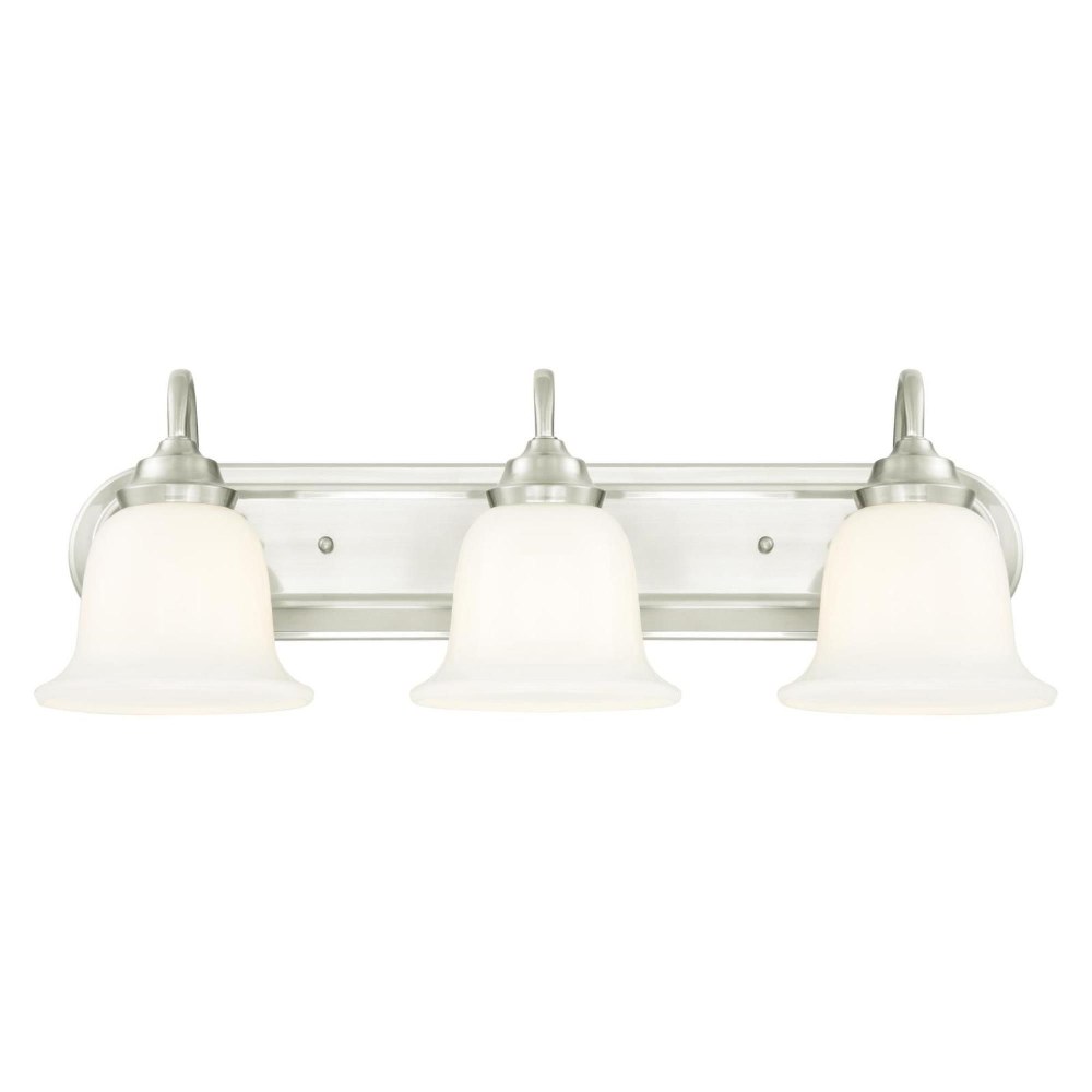 Westinghouse Lighting-6301500-Harwell - Three Light Wall Sconce   Brushed Nickel Finish with White Opal Glass