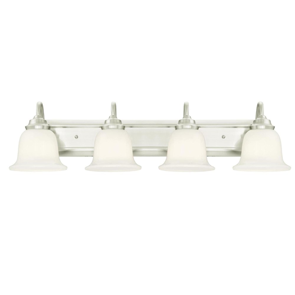 Westinghouse Lighting-6301900-Harwell - Four Light Wall Sconce   Brushed Nickel Finish with White Opal Glass