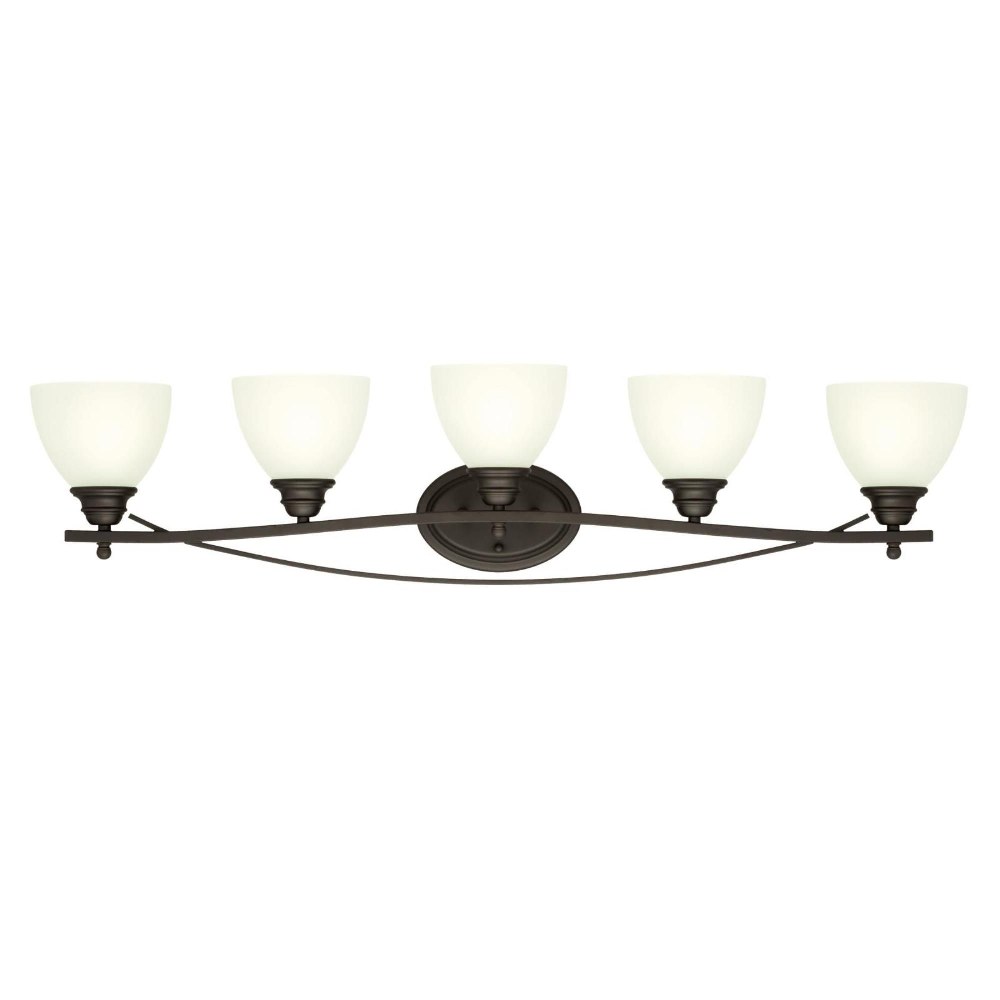 Westinghouse Lighting-6303600-Elvaston - Five Light Wall Sconce   Oil Rubbed Bronze Finish with Frosted Glass