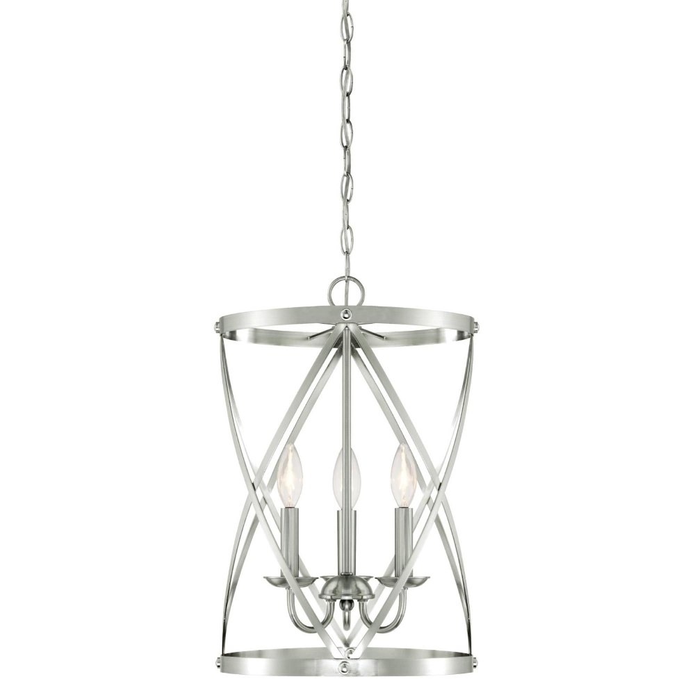 Westinghouse Lighting-6303800-Isadora - Three Light Chandelier   Brushed Nickel Finish