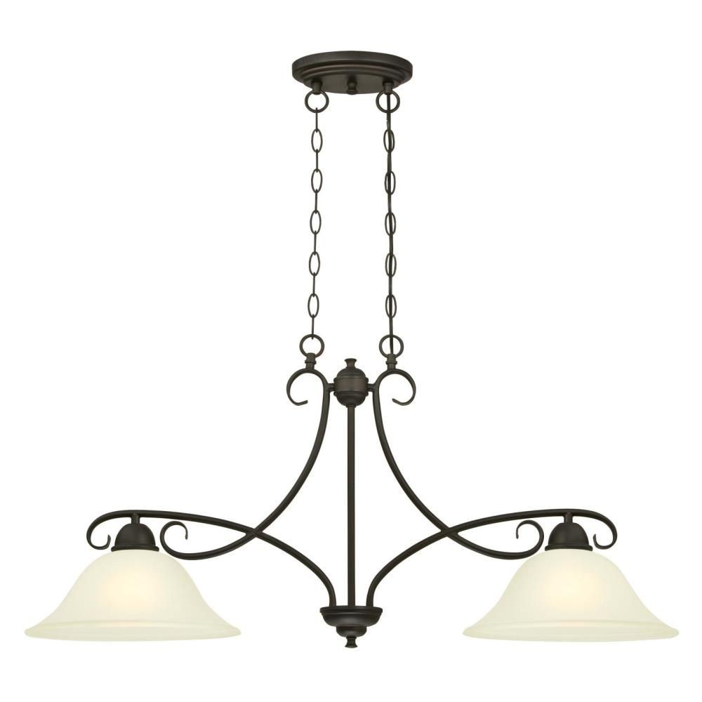 Westinghouse Lighting-6305900-Dunmore - Two Light Island   Oil Rubbed Bronze Finish with Frosted Glass