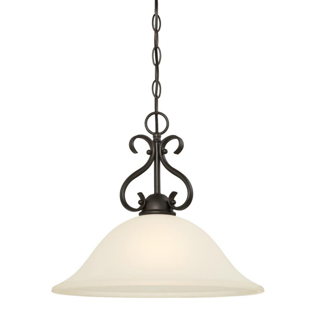 Westinghouse Lighting-6306000-Dunmore - One Light Pendant   Oil Rubbed Bronze Finish with Frosted Glass