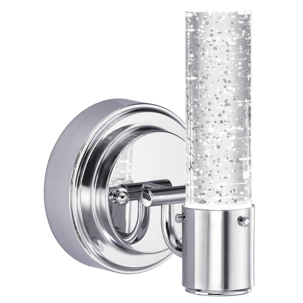 Westinghouse Lighting-6307600-Cava - 7.76 Inch 8W 1 LED Wall Sconce   Chrome Finish with Bubble Glass