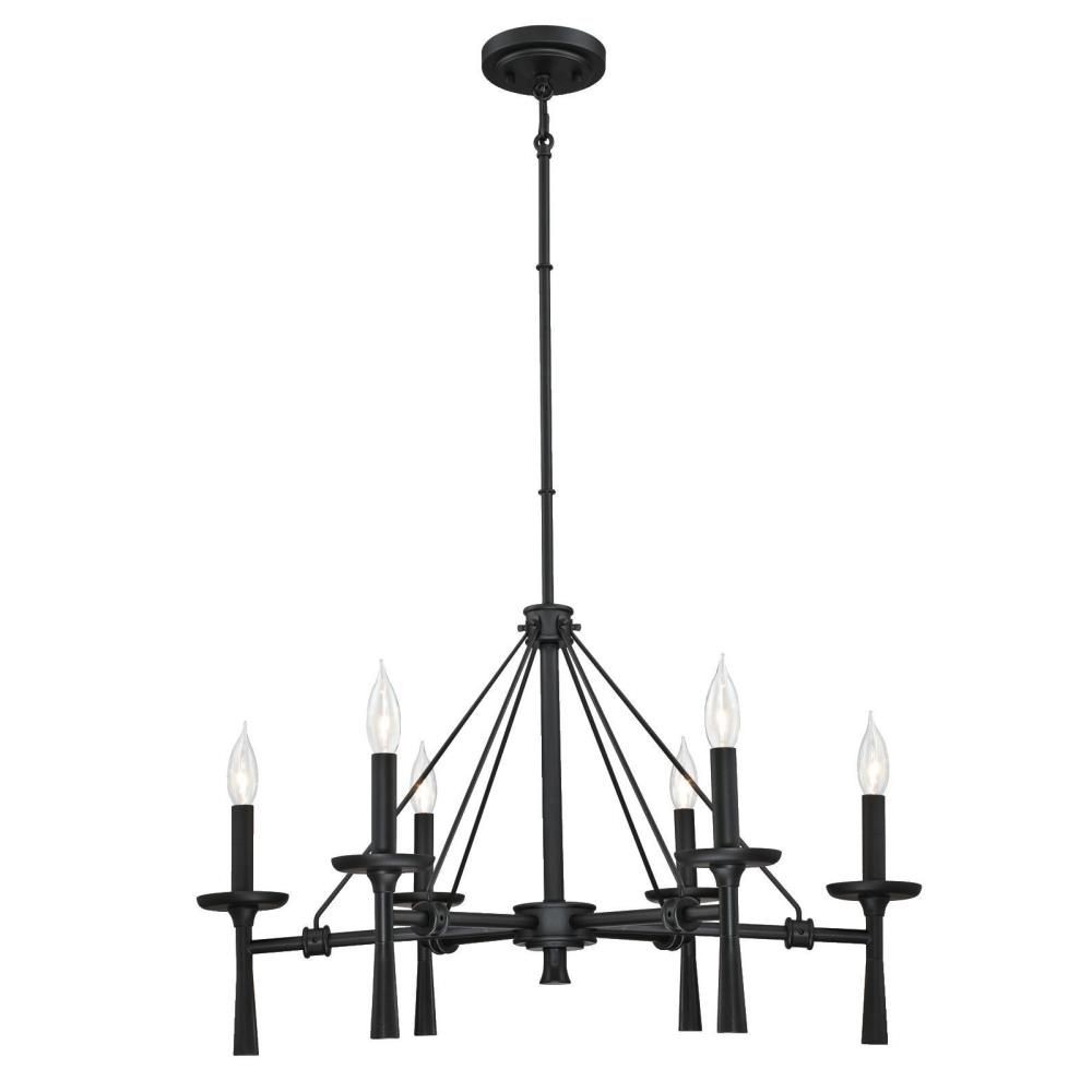 Westinghouse Lighting-6323700-Meadowbrook - Six Light Chandelier   Matte Black Finish