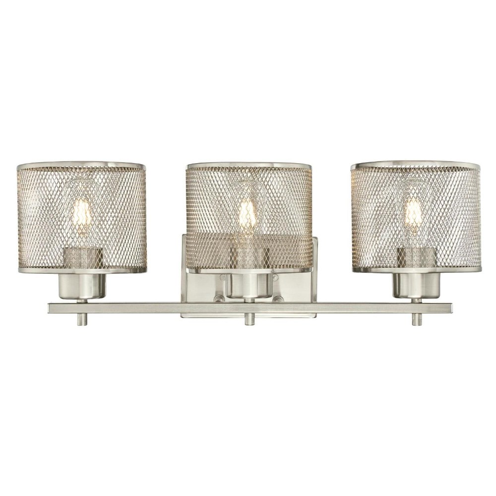Westinghouse Lighting-6327600-Morrison - Three Light Wall Sconce   Brushed Nickel Finish with Mesh Shade
