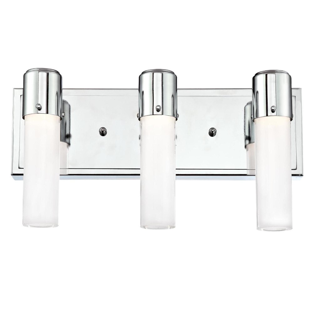 Westinghouse Lighting-6329500-Blake - 15.16 Inch 63W 3 LED Wall Sconce   Chrome Finish with Glazed Ice Cylinder Glass