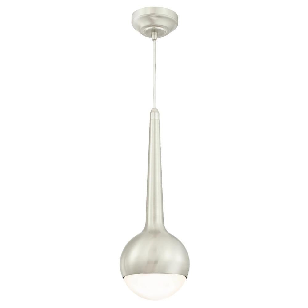 Westinghouse Lighting-6329700-71.54 Inch 7.5W 1 LED Mini Pendant   Brushed Nickel Finish with Frosted Opal Glass