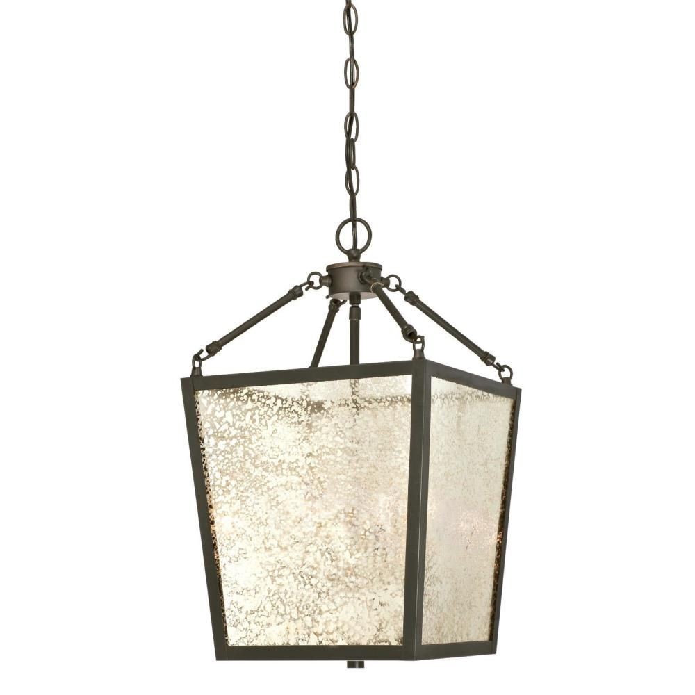 Westinghouse Lighting-6332600-Everdale - Four Light Chandelier   Oil Rubbed Bronze Finish with Antique Mirror Glass