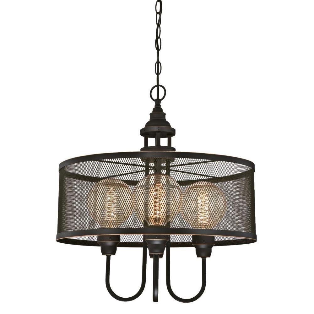 Westinghouse Lighting-6332900-Walter - Four Light Chandelier   Oil Rubbed Bronze Finish with Mesh Shade