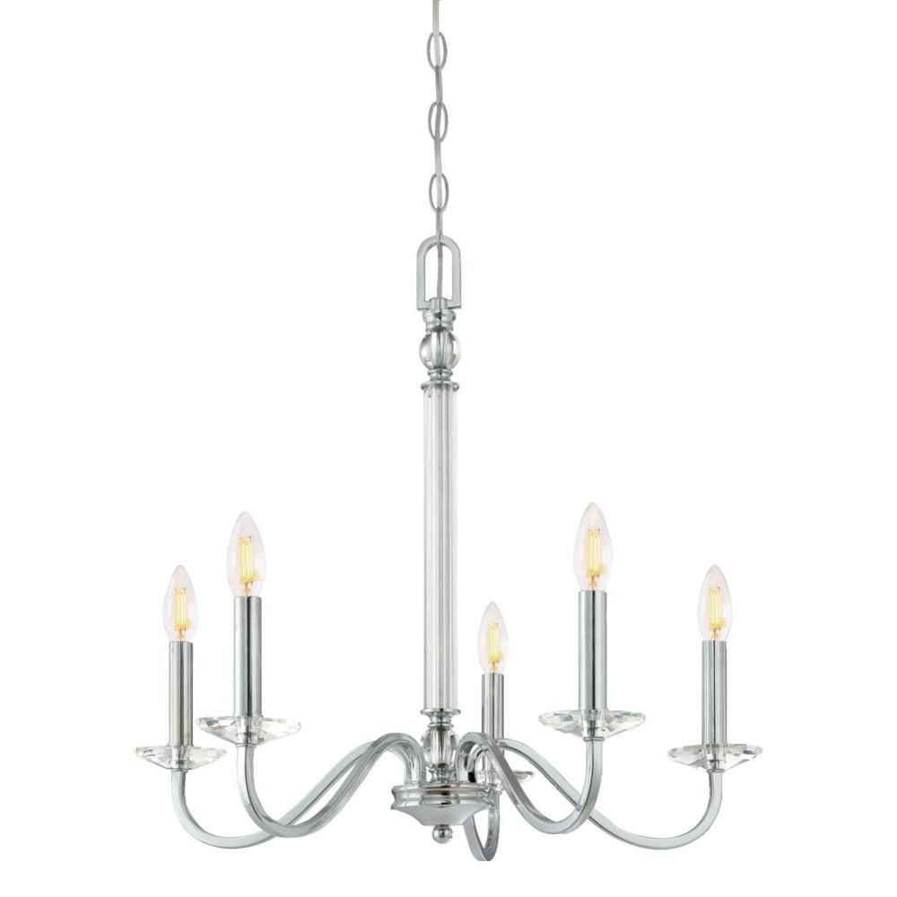 Westinghouse Lighting-6334200-Versailles - Five Light Chandelier   Chrome Finish with Clear Glass