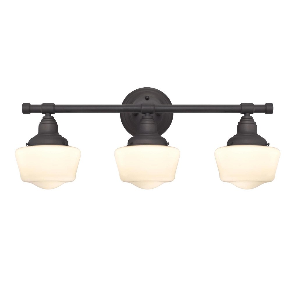 Westinghouse Lighting-6342100-Scholar - Three Light Wall Sconce   Oil Rubbed Bronze Finish with White Opal Glass