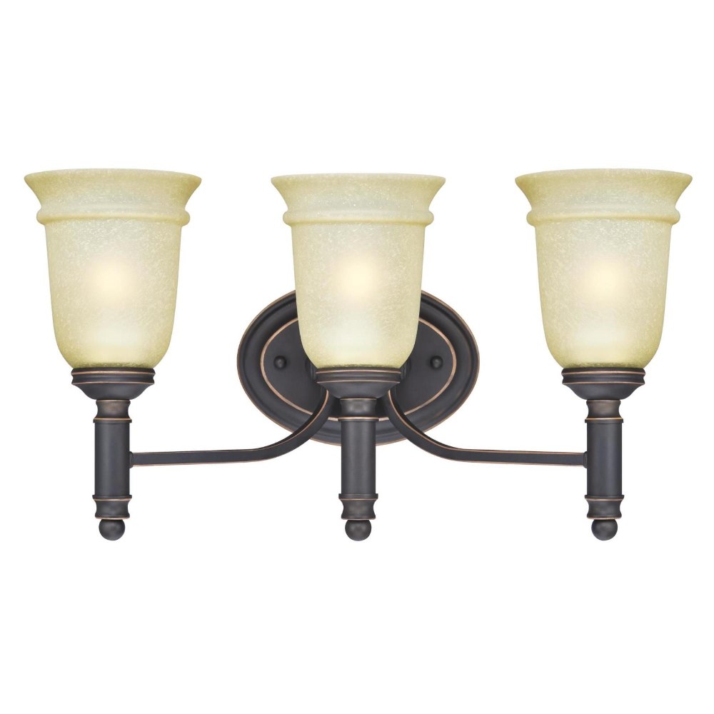 Westinghouse Lighting-6342800-Montrose - Three Light Wall Sconce   Oil Rubbed Bronze Finish with Mocha Scavo Glass