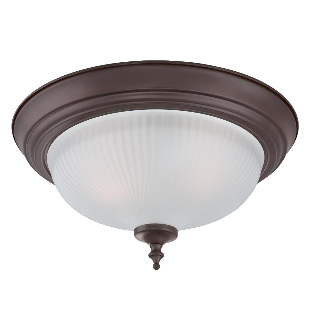 Westinghouse Lighting-6344500-Two Light Flush Mount (Pack of 2)   Oil Rubbed Bronze Finish with Frosted Swirl Glass