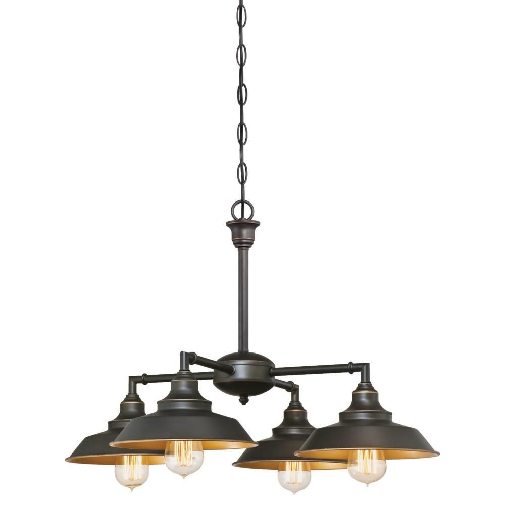 Westinghouse Lighting-6345000-Iron Hill - Four Light Chandelier   Oil Rubbed Bronze Finish