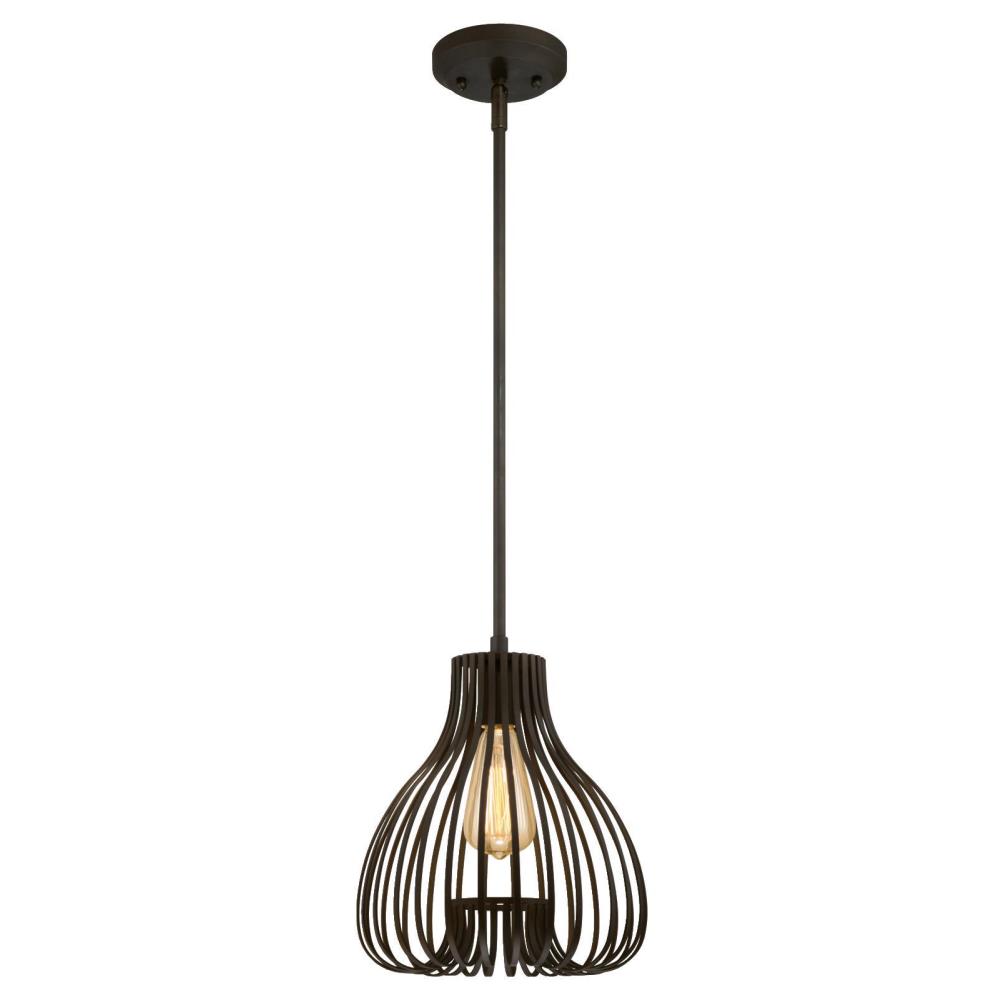 Westinghouse Lighting-6345200-Westinghouse One-Light Pendant With Cage Shade   Oil Rubbed Bronze Finish