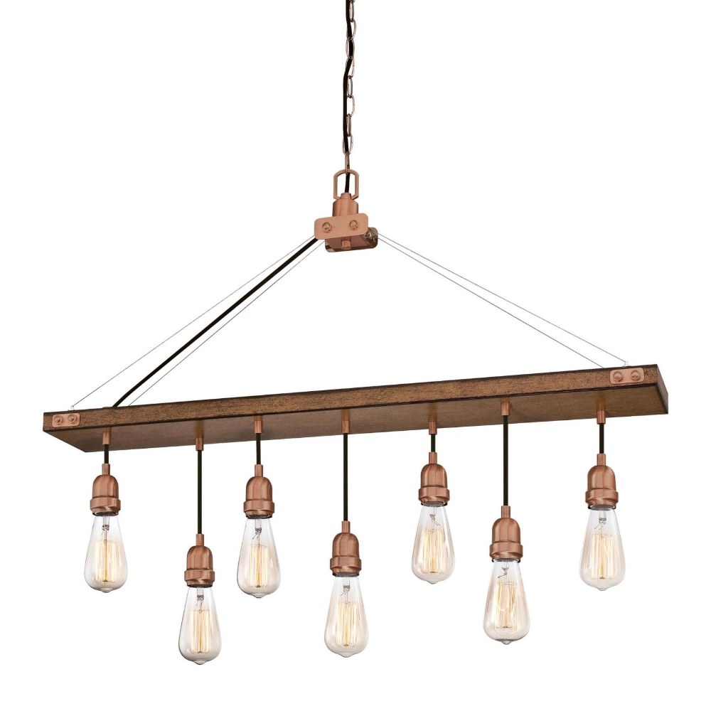 Westinghouse Lighting-6351400-Elway - Seven Light Chandelier Barnwood/Washed Copper  Barnwood/Washed Copper Finish