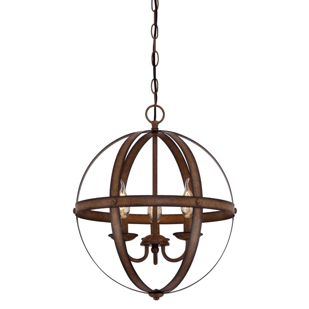 Westinghouse Lighting-6353600-Stella Mira - Three Light Chandelier Barnwood  Barnwood Finish