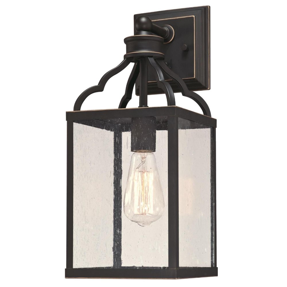 Westinghouse Lighting-6359200-Cardinal - One Light Outdoor Wall Lantern   Oil Rubbed Bronze/Highlights Finish with Clear Seeded Glass