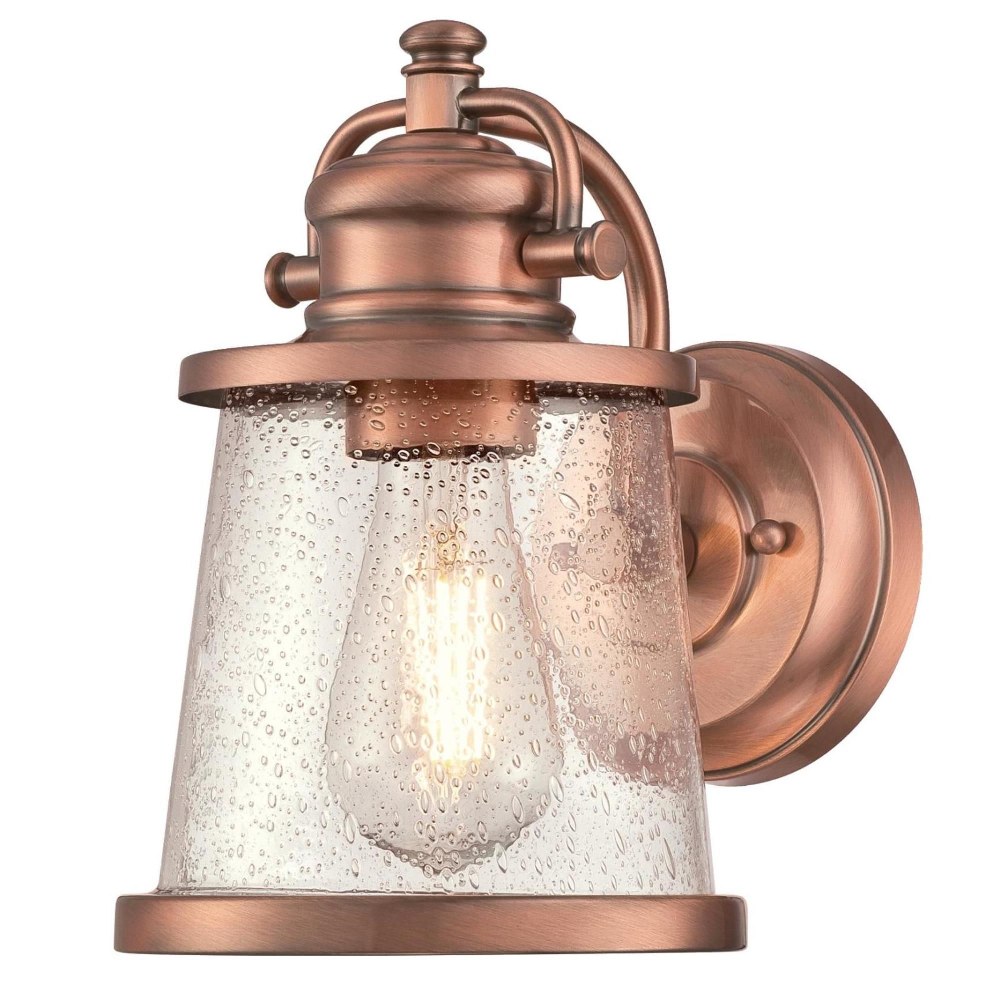 Westinghouse Lighting-6361000-Emma Jane - One Light Outdoor Wall Lantern   Washed Copper Finish with Clear Seeded Glass