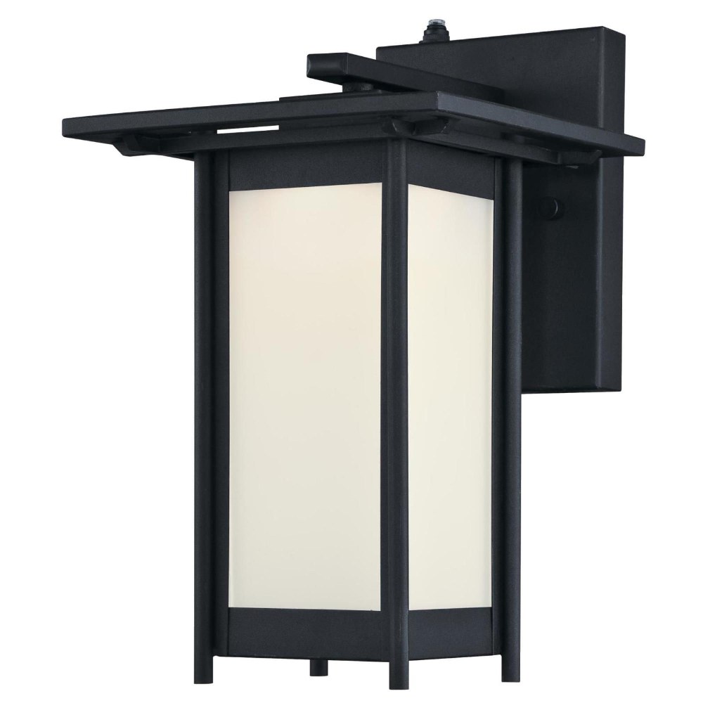 Westinghouse Lighting-6361100-Clarissa - 11.22 Inch 12.5W 1 LED Outdoor Wall Lantern   Textured Black Finish with Frosted  Glass