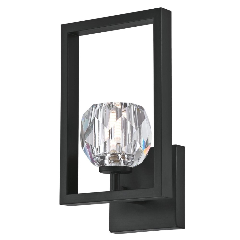 Westinghouse Lighting-6367300-Zoa - One Light Wall Sconce Matte Brushed Gunmetal  Matte Brushed Gun Metal Finish with Crystal Glass