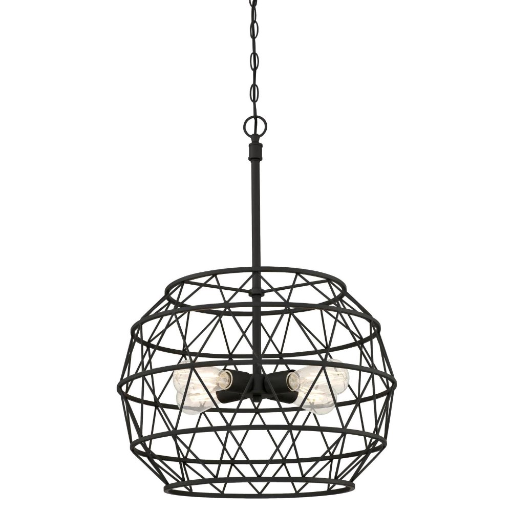 Westinghouse Lighting-6367900-Sierra - Four Light Chandelier Matte Black  White Finish