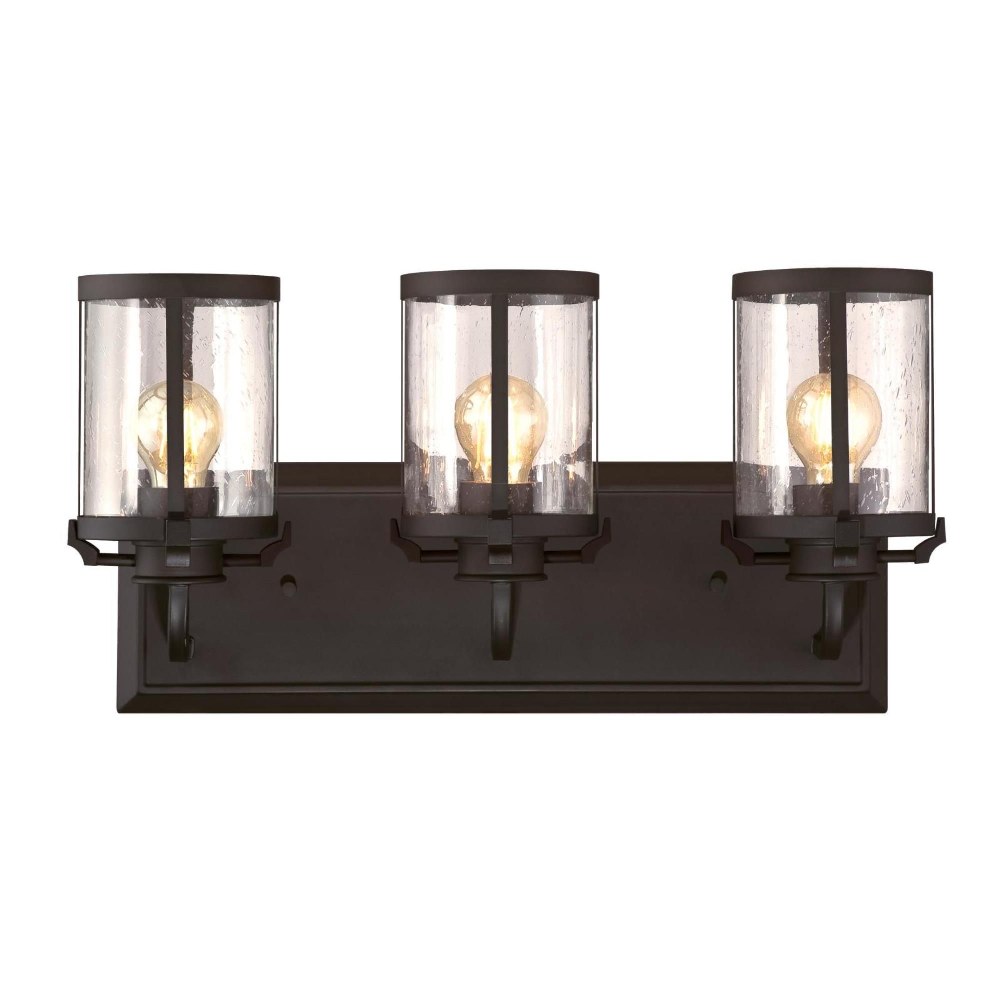 Westinghouse Lighting-6368100-Colville - Three Light Wall Sconce   Oil Rubbed Bronze Finish with Clear Seeded Glass