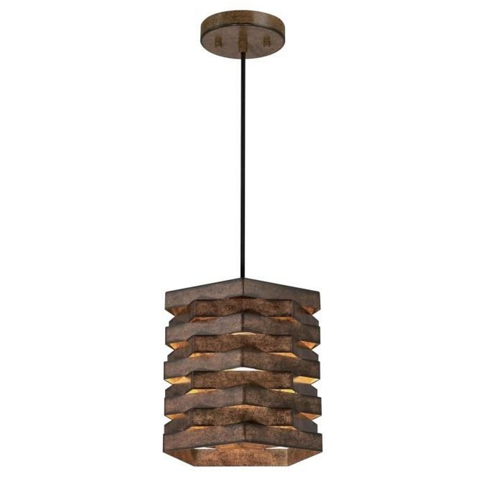 Westinghouse Lighting-6369200-Westinghouse Lighting Charlize One-Light Indoor Mini Pendant Barnwood Finish   Barnwood Finish