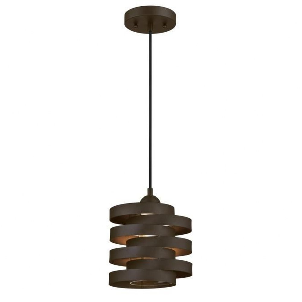 Westinghouse Lighting-6369300-Westinghouse Lighting Charlize One-Light Indoor Mini Pendant Oil Rubbed Bronze Finish with Clear Glass   Oil Rubbed Bronze Finish with Clear Glass