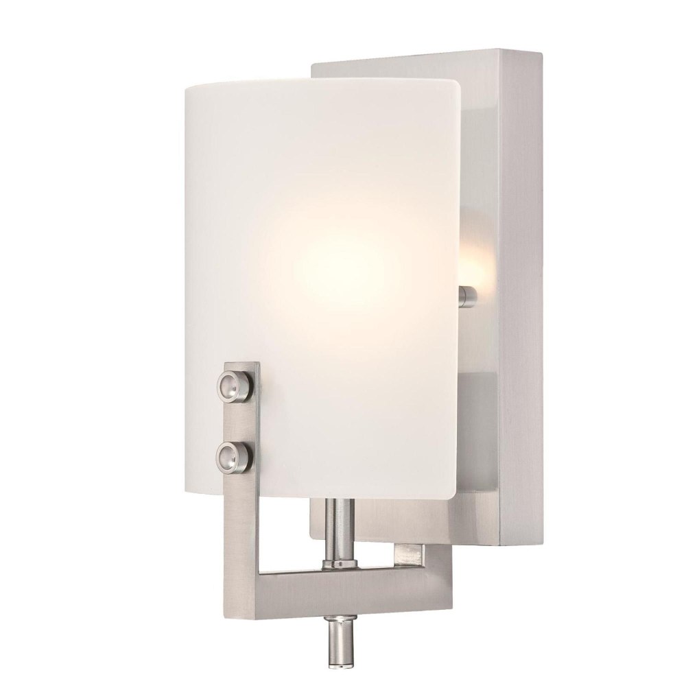 Westinghouse Lighting-6369500-Enzo James - One Light Wall Sconce   Brushed Nickel Finish with Frosted Glass