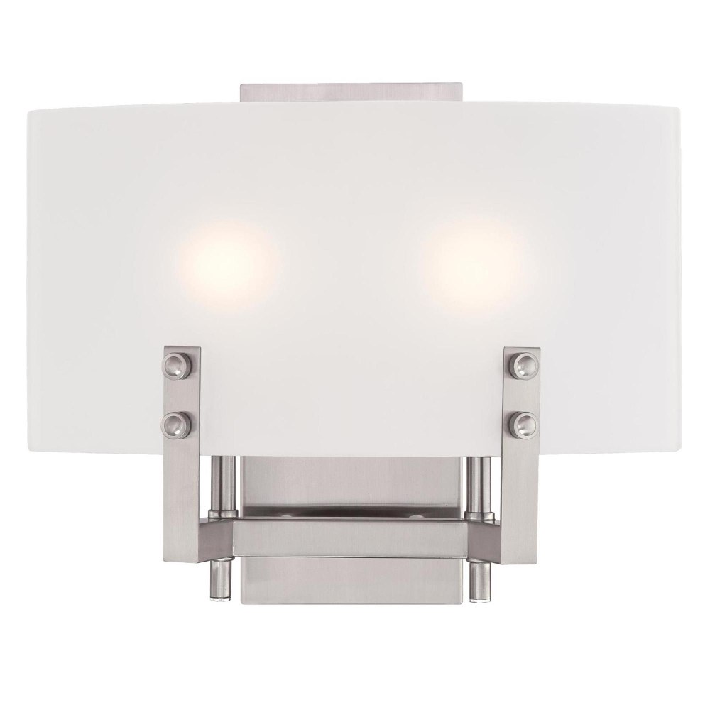 Westinghouse Lighting-6369600-Enzo James - Two Light Wall Sconce   Brushed Nickel Finish with Frosted Glass