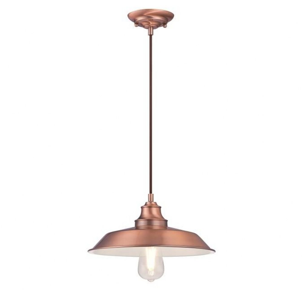 Westinghouse Lighting-6370500-Westinghouse Lighting Iron Hill One-Light Indoor Pendant Washed Copper Finish   Washed Copper Finish with Metal Shade