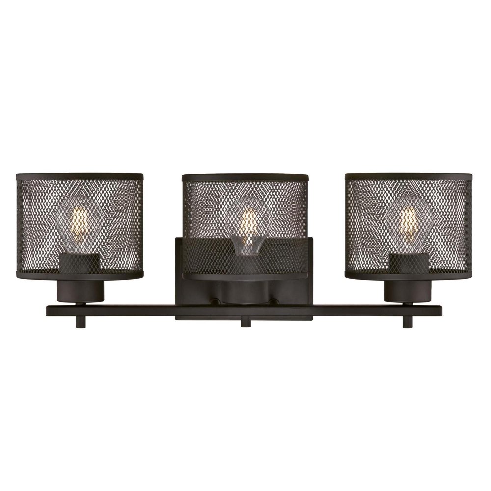 Westinghouse Lighting-6371000-Morrison - Three Light Wall Sconce   Oil Rubbed Bronze Finish with Mesh Shade