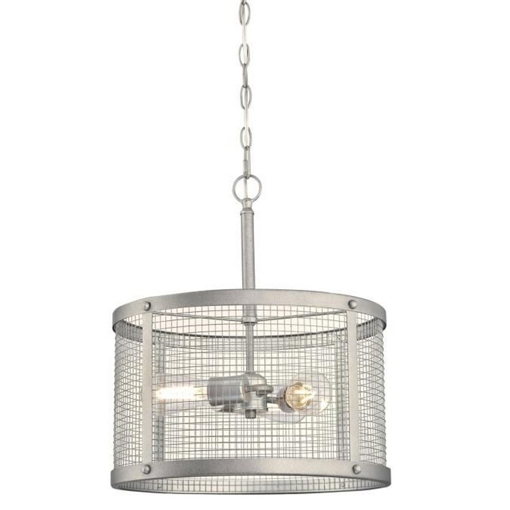 Westinghouse Lighting-6371200-Emmett - Three Light Pendant   Galvanized Steel Finish