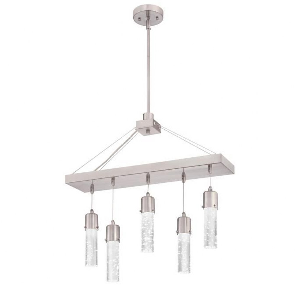 Westinghouse Lighting-6371900-Westinghouse Lighting Cava Five-Light LED Indoor Chandelier Brushed Nickel Finish with Bubble Glass   Brushed Nickel Finish with Bubble Glass