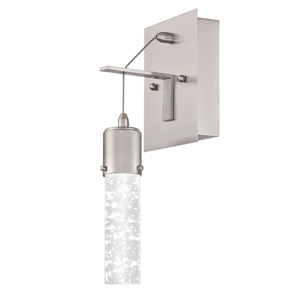 Westinghouse Lighting-6372000-Cava - 12.95 Inch 9W 1 LED Wall Sconce   Brushed Nickel Finish with Bubble Glass