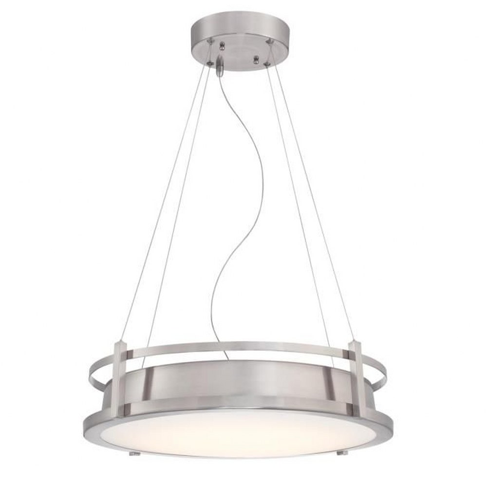 Westinghouse Lighting-6372200-Westinghouse Lighting Andro LED Indoor Chandelier Brushed Nickel Finish with Frosted Lens   Brushed Nickel Finish with Frosted Glass