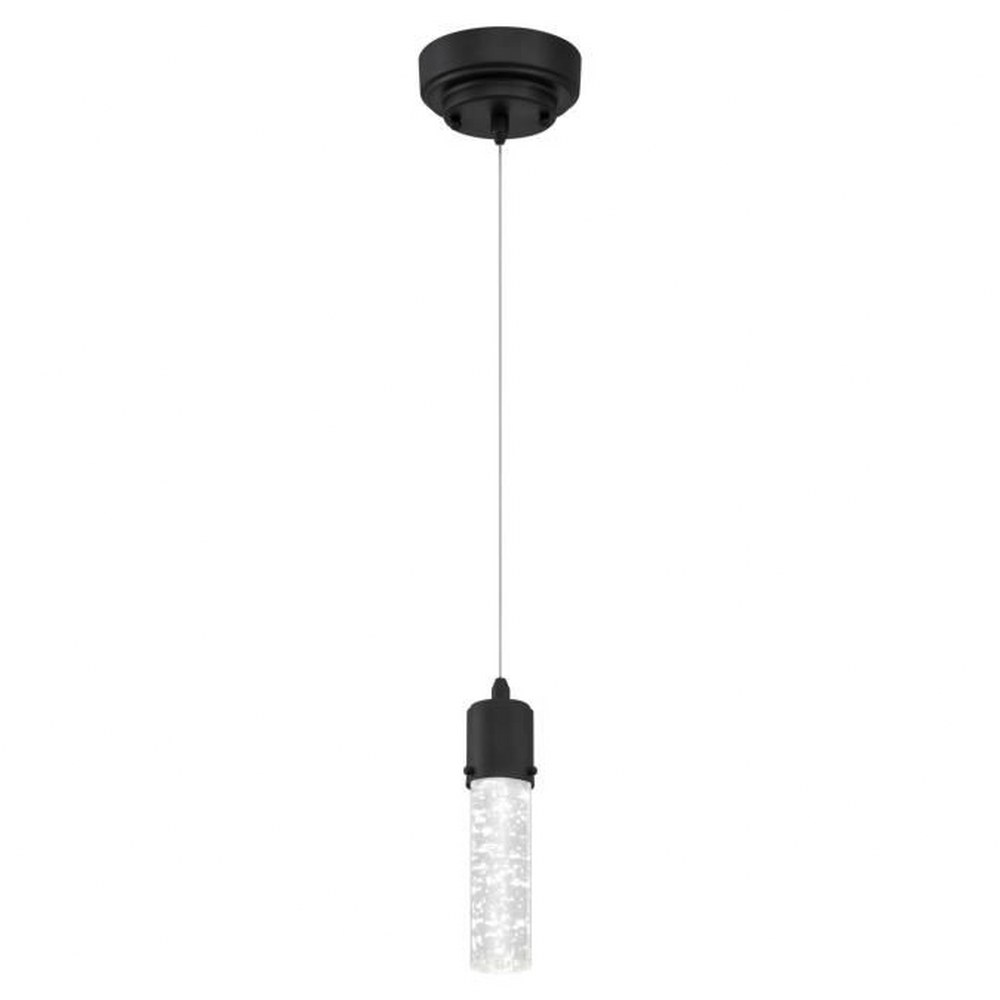 Westinghouse Lighting-6372300-Westinghouse Lighting Cava One-Light LED Indoor Mini Pendant Matte Black Finish with Bubble Glass   Matte Black Finish with Bubble Glass