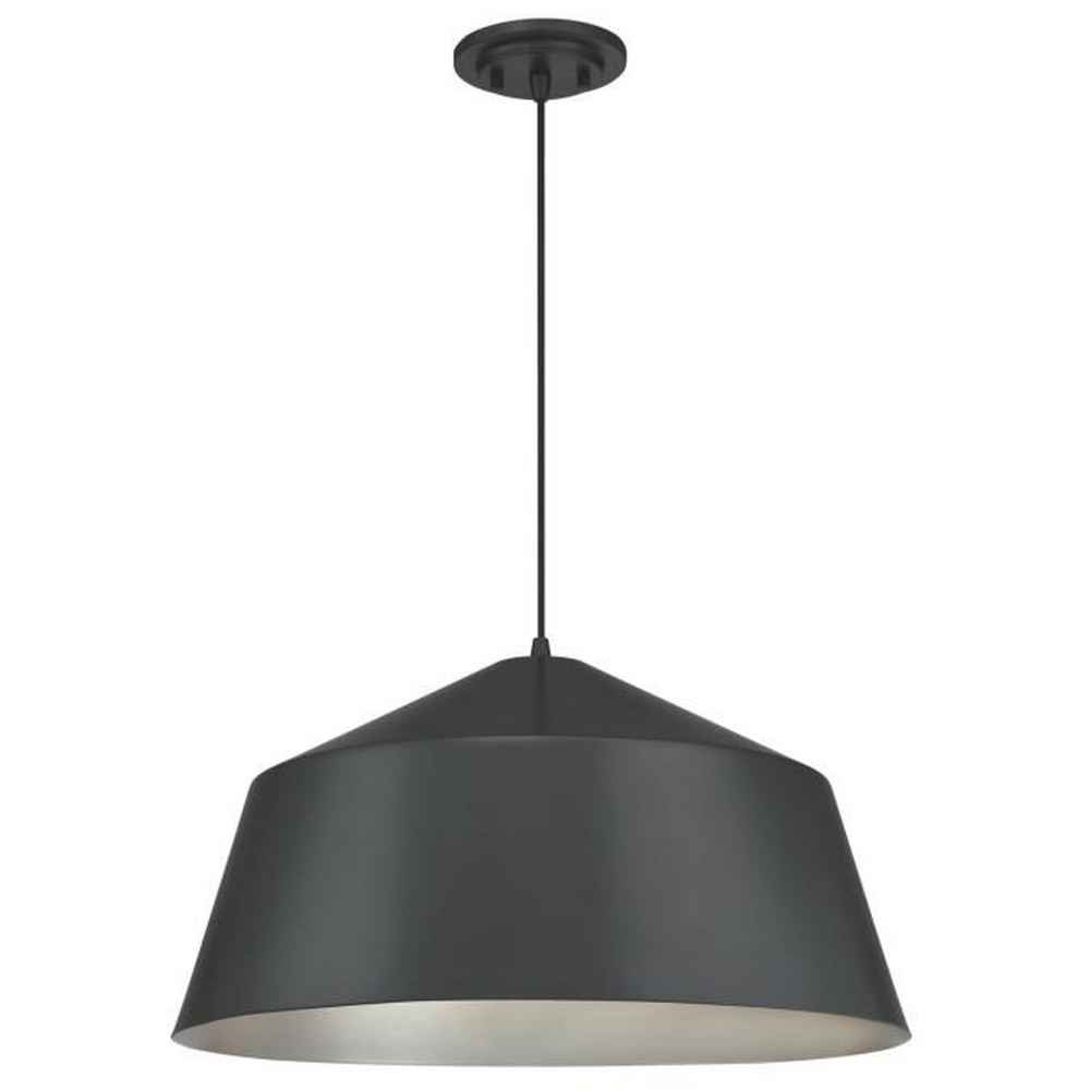 Westinghouse Lighting-6372900-Westinghouse Lighting One-Light Indoor Pendant Matte Brushed Gun Metal Finish   Matte Brushed Gun Metal Finish with Metal Shade