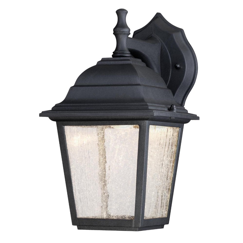 Westinghouse Lighting-6400100-11 Inch 9W 3 LED Outdoor Wall Lantern   Black Finish with Seeded Glass