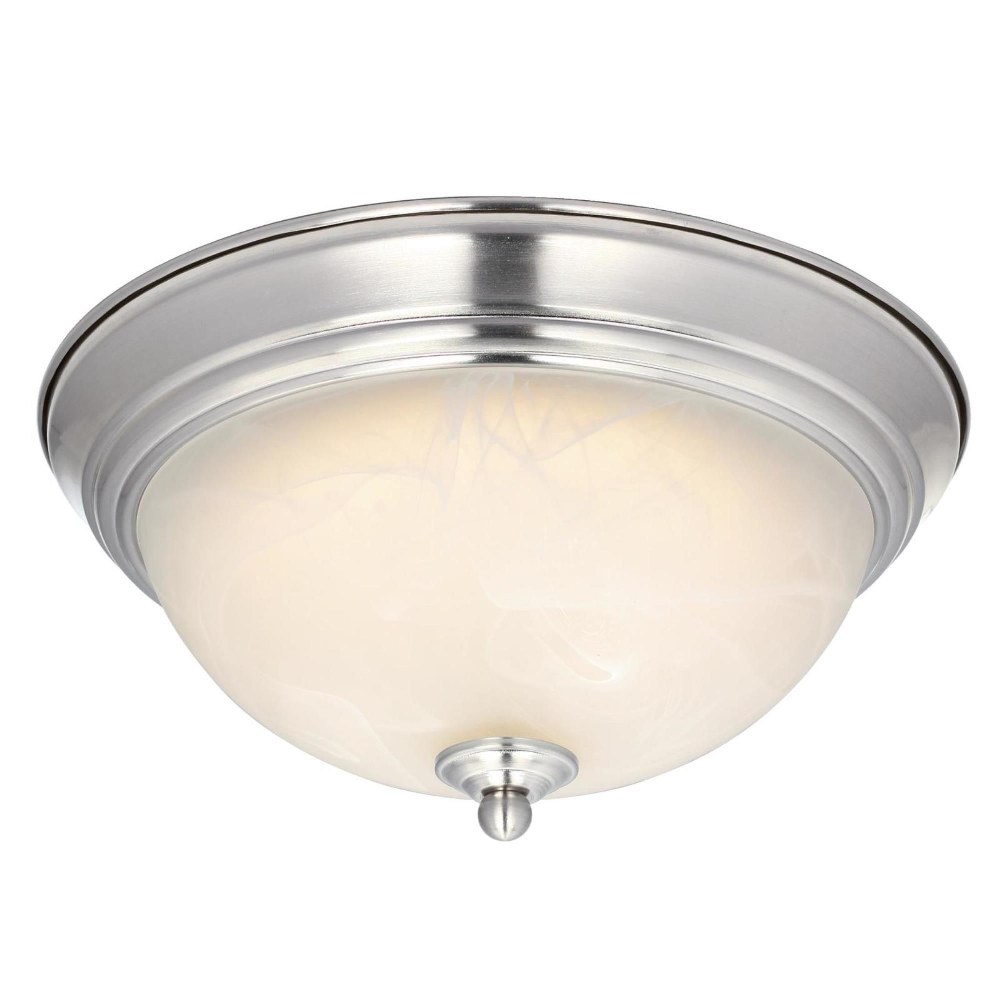 Westinghouse Lighting-6400500-11 Inch 14.5W 1 LED Flush Mount   Brushed Nickel Finish with White Alabaster Glass