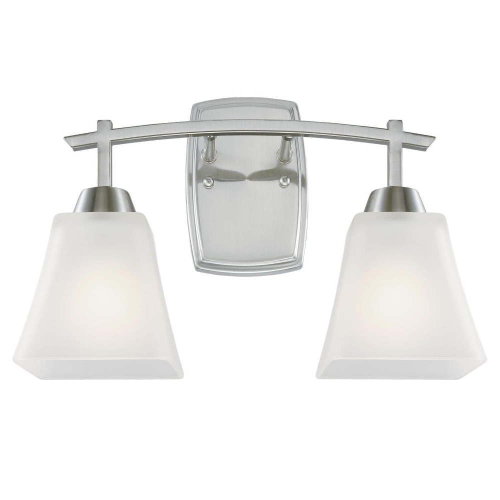 Westinghouse Lighting-6573500-Midori - Two Light Wall Mount   Brushed Nickel Finish with Frosted Glass