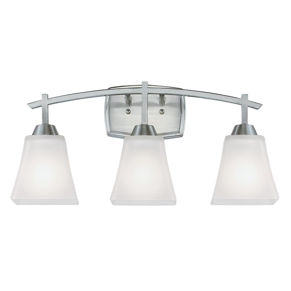 Westinghouse Lighting-6573600-Midori - Three Light Wall Mount   Brushed Nickel Finish with Frosted Glass