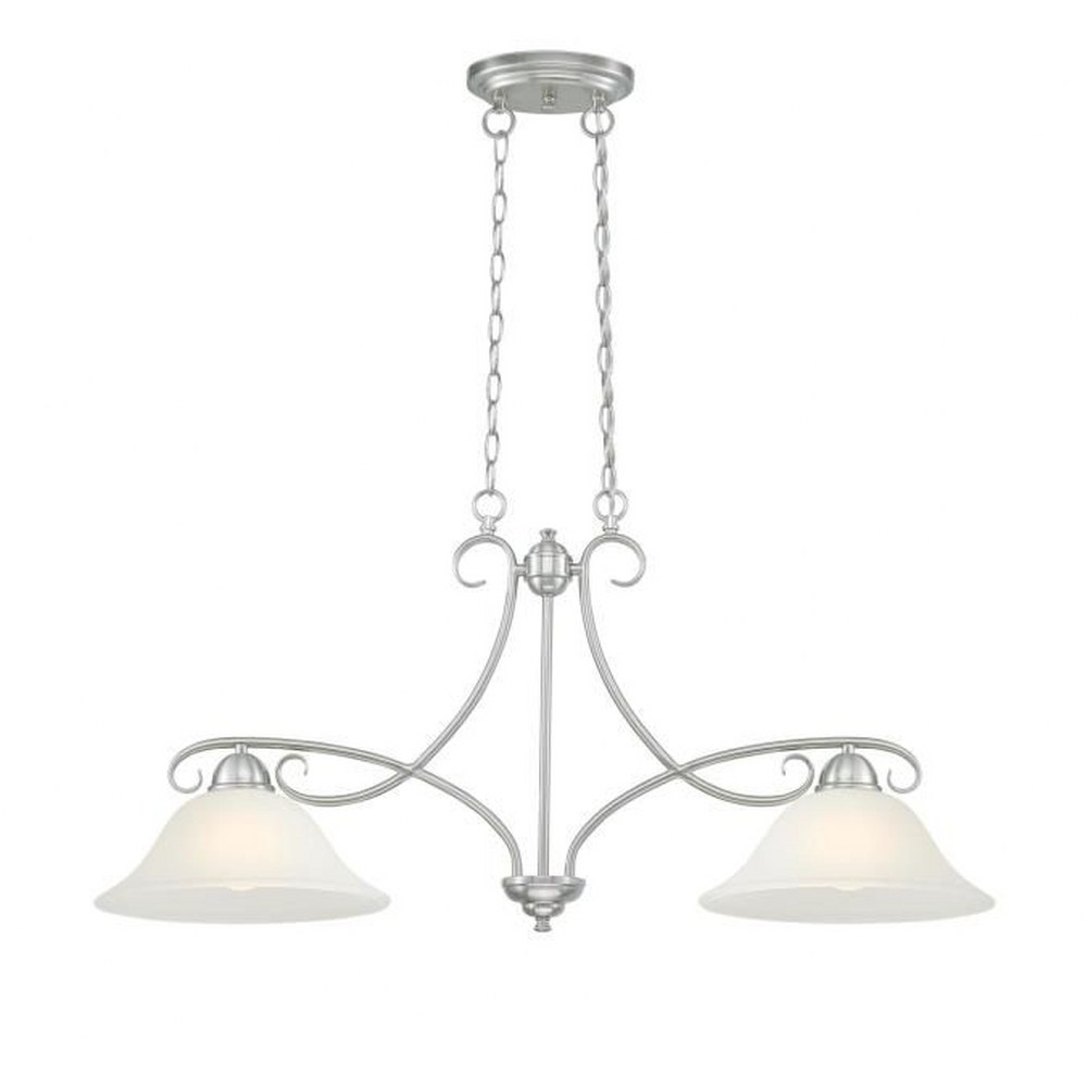 Westinghouse Lighting-6573900-Dunmore - Two Light Island   Brushed Nickel Finish with Frosted Glass