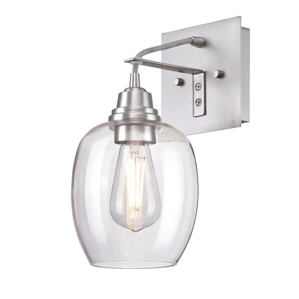 Westinghouse Lighting-6574000-Eldon - One Light Wall Mount   Brushed Aluminum Finish with Clear Glass