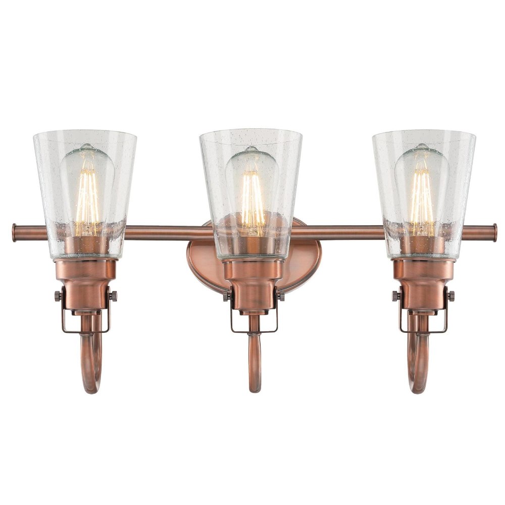 Westinghouse Lighting-6574800-Ashton - Three Light Wall Mount   Washed Copper Finish with Clear Seeded Glass