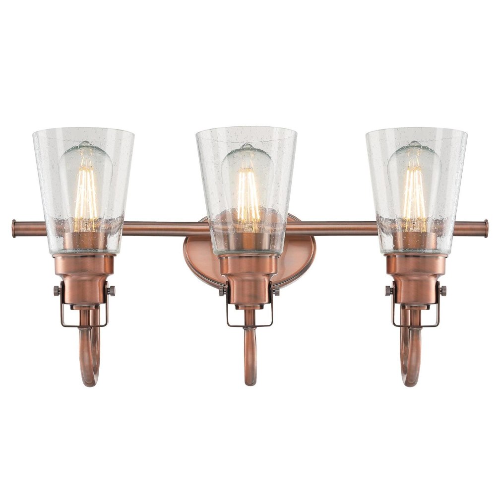 Westinghouse Lighting-6574800-Ashton - Three Light Wall Mount Washed Copper  Oil Rubbed Bronze Finish with Clear Seeded Glass