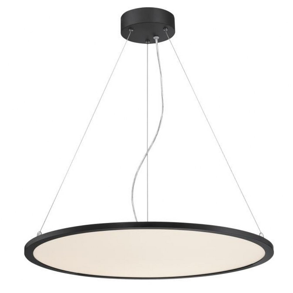 Westinghouse Lighting-6575000-Atler - 23.5 Inch 32W 1 LED Chandelier   Matte Black Finish with White Acrylic Glass