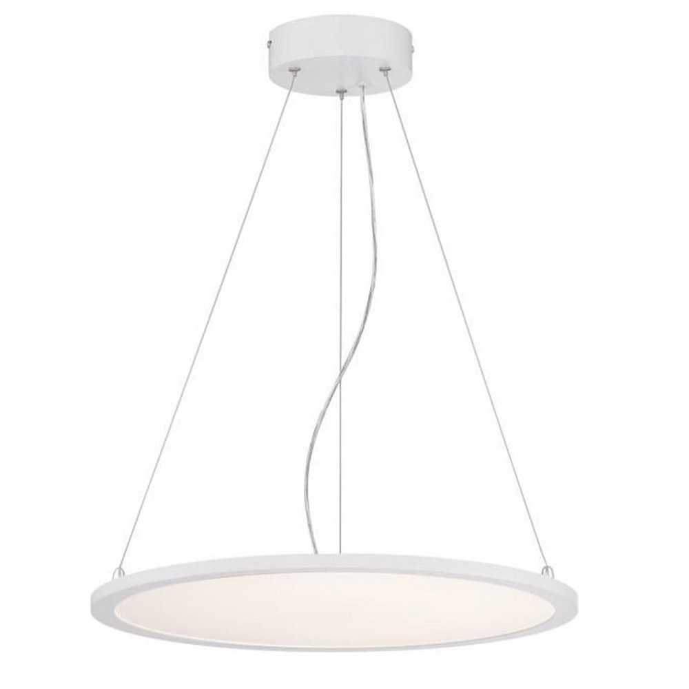 Westinghouse Lighting-6575100-Atler - 17.75 Inch 24W 1 LED Chandelier   Matte White Finish with White Acrylic Glass