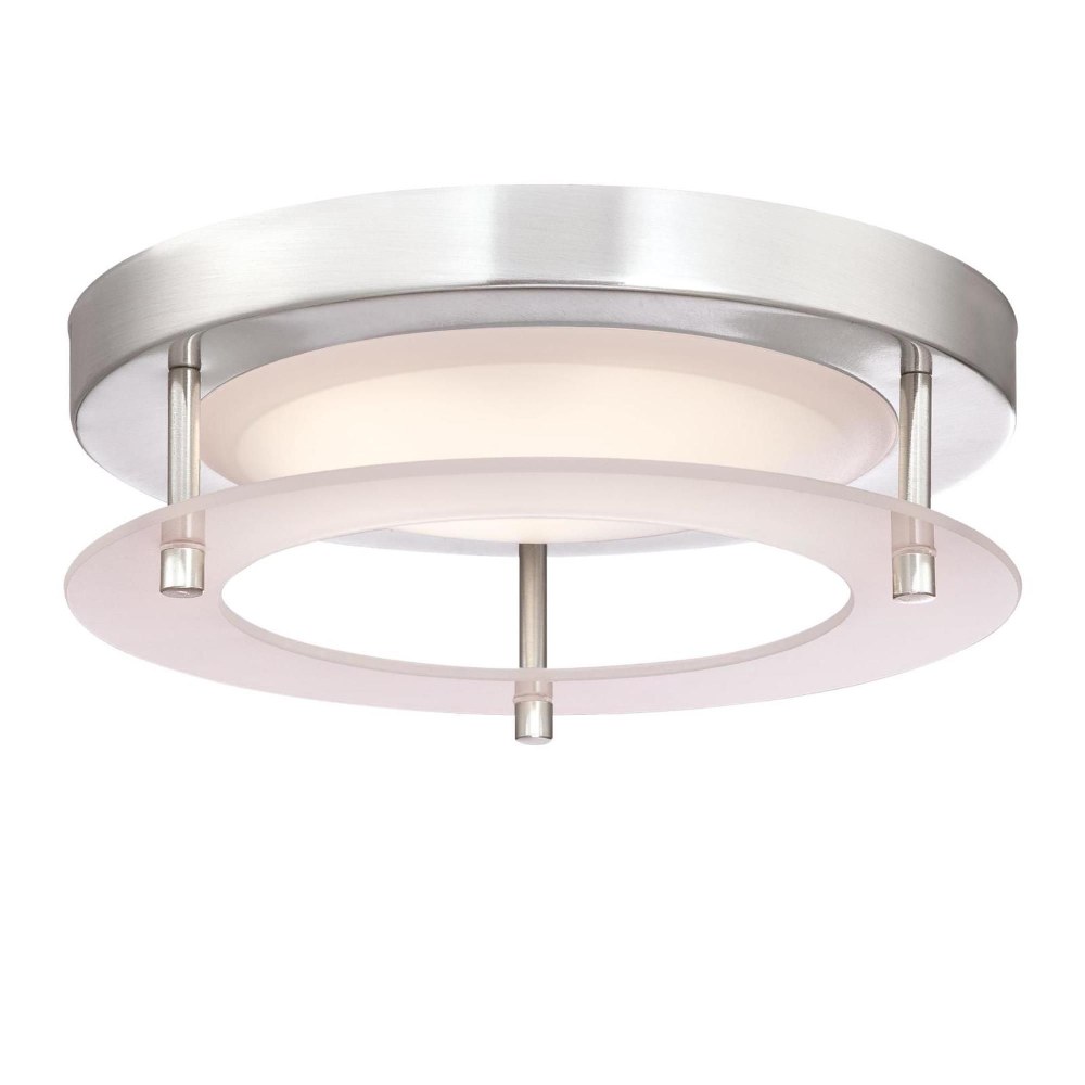 Westinghouse Lighting-6575300-Remi - 7.6 Inch 15W 1 LED Flush Mount   Brushed Nickel Finish with Frosted Acrylic Glass